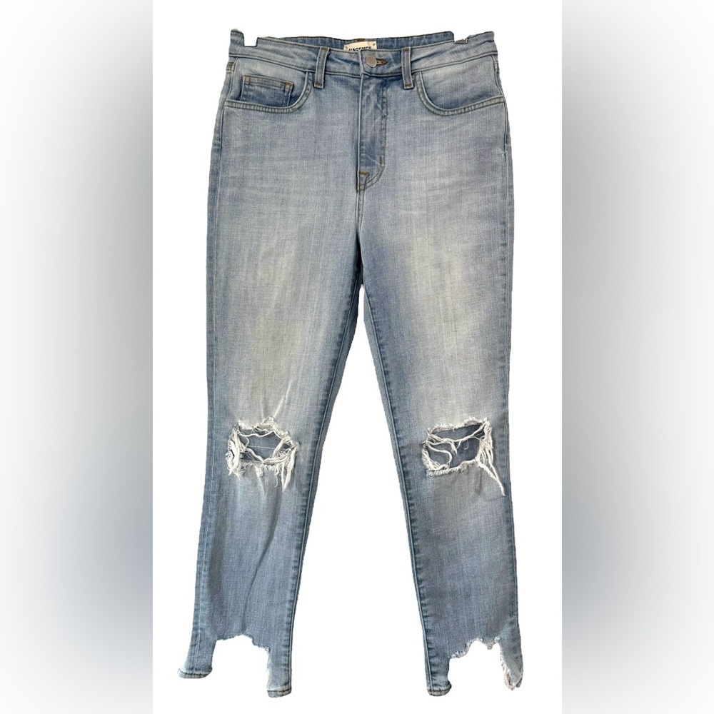 L'Agence Women's High Line Skinny Jeans Distressed Light Wash Size 28 *Read